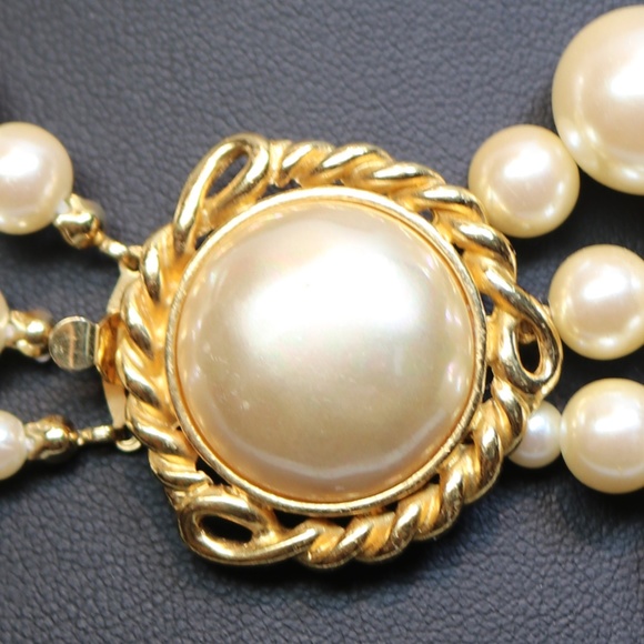 Carolee Three Strand Simulated Pearl Necklace - Picture 5 of 16